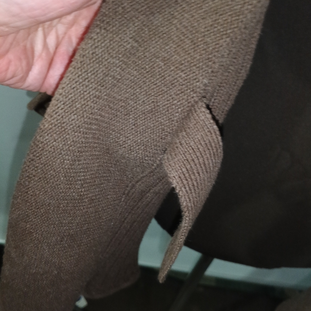 Rich Brown Ribbed Open-Front Cardigan - Picture 6 of 7